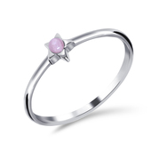 Rose Quartz Silver Rings NSR-2474